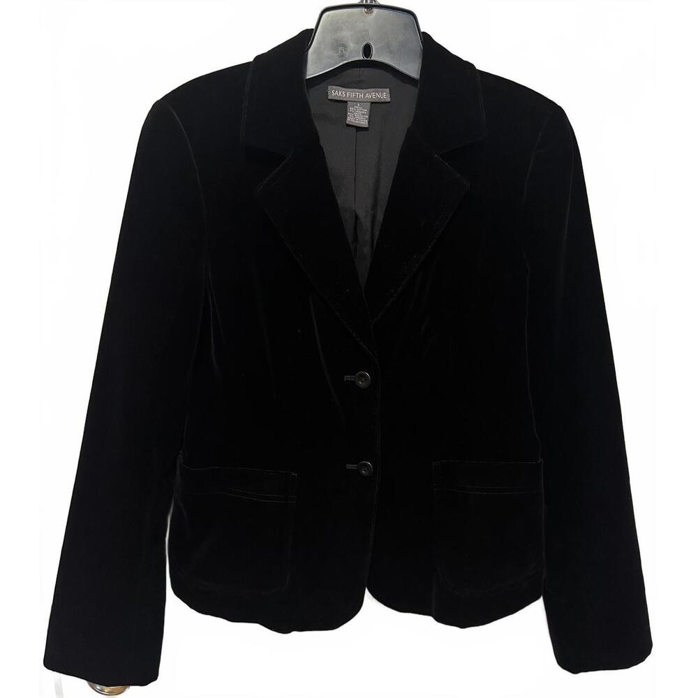 Saks Fifth Avenue Black Velvet Blazer size 6